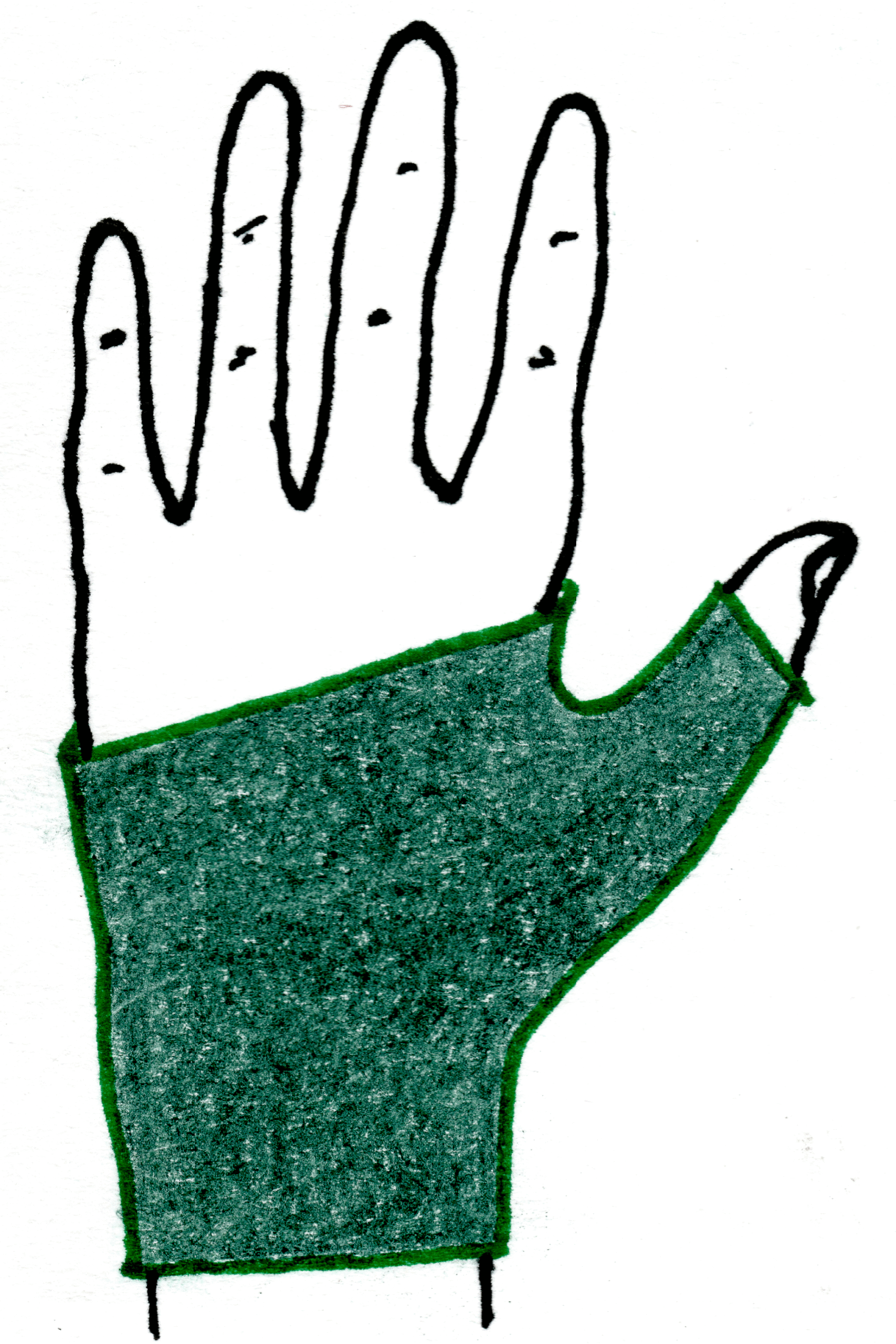 dessin attelle main thermoformée