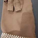 Tissu rectiligne - Manchon + gant doigt long bande picot